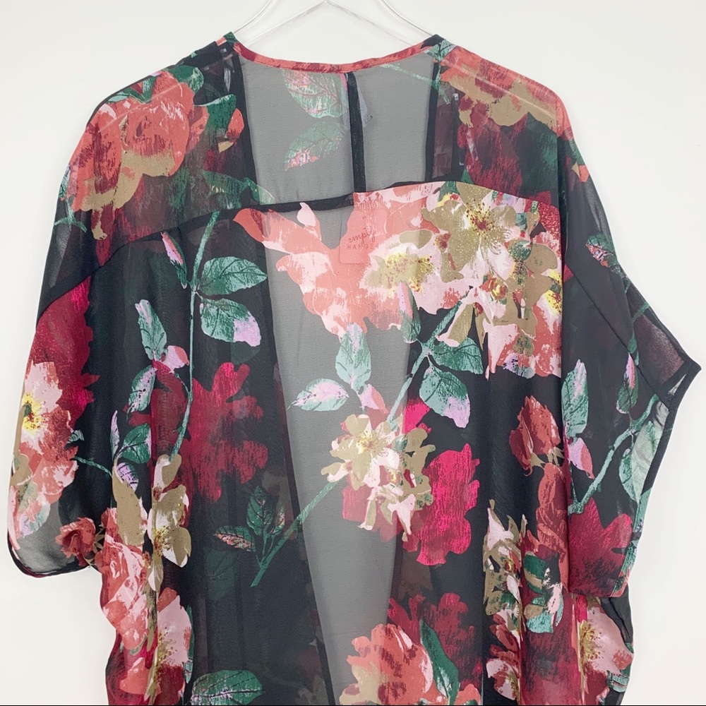 Shake It Up Floral Kimono Duster Coverup 1X 2X - Picture 4 of 6